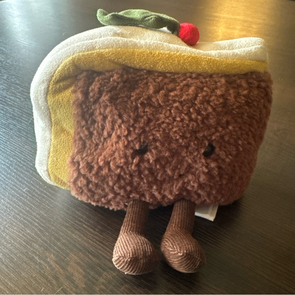 Rare Jellycat Amuseables Slice of Christmas Cake London Retired Plush Toy
